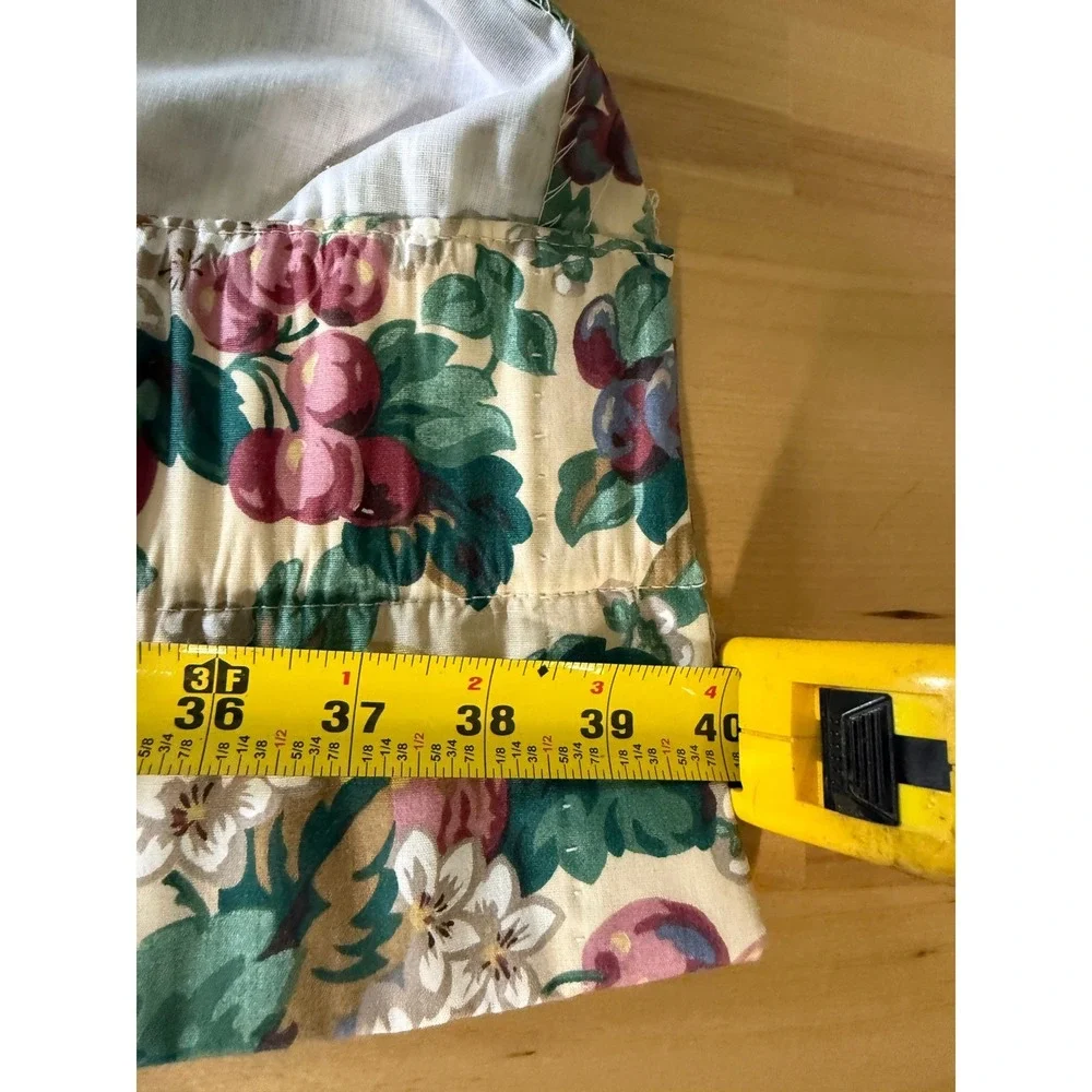 Vintage Laura Ashley Curtain Valance Panel 40x 84 Cottagecore Floral Fruit USA